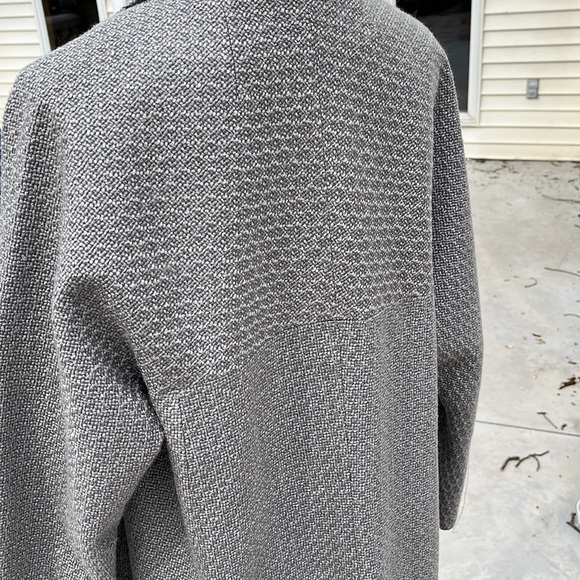 Reformation long grey swing full length dress coat with full lining in satin - Picture 5 of 14